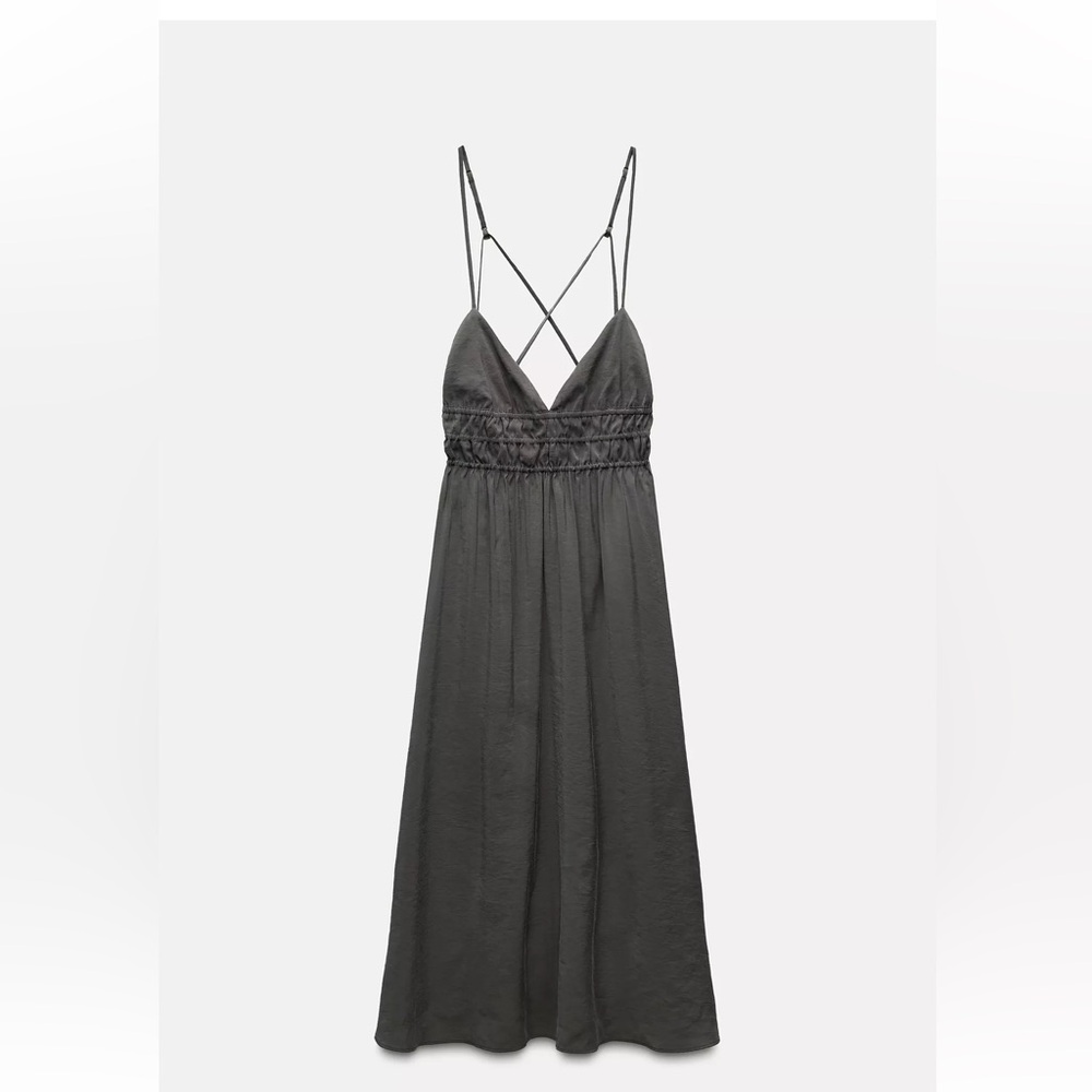 Elegant Gray Strappy Dress